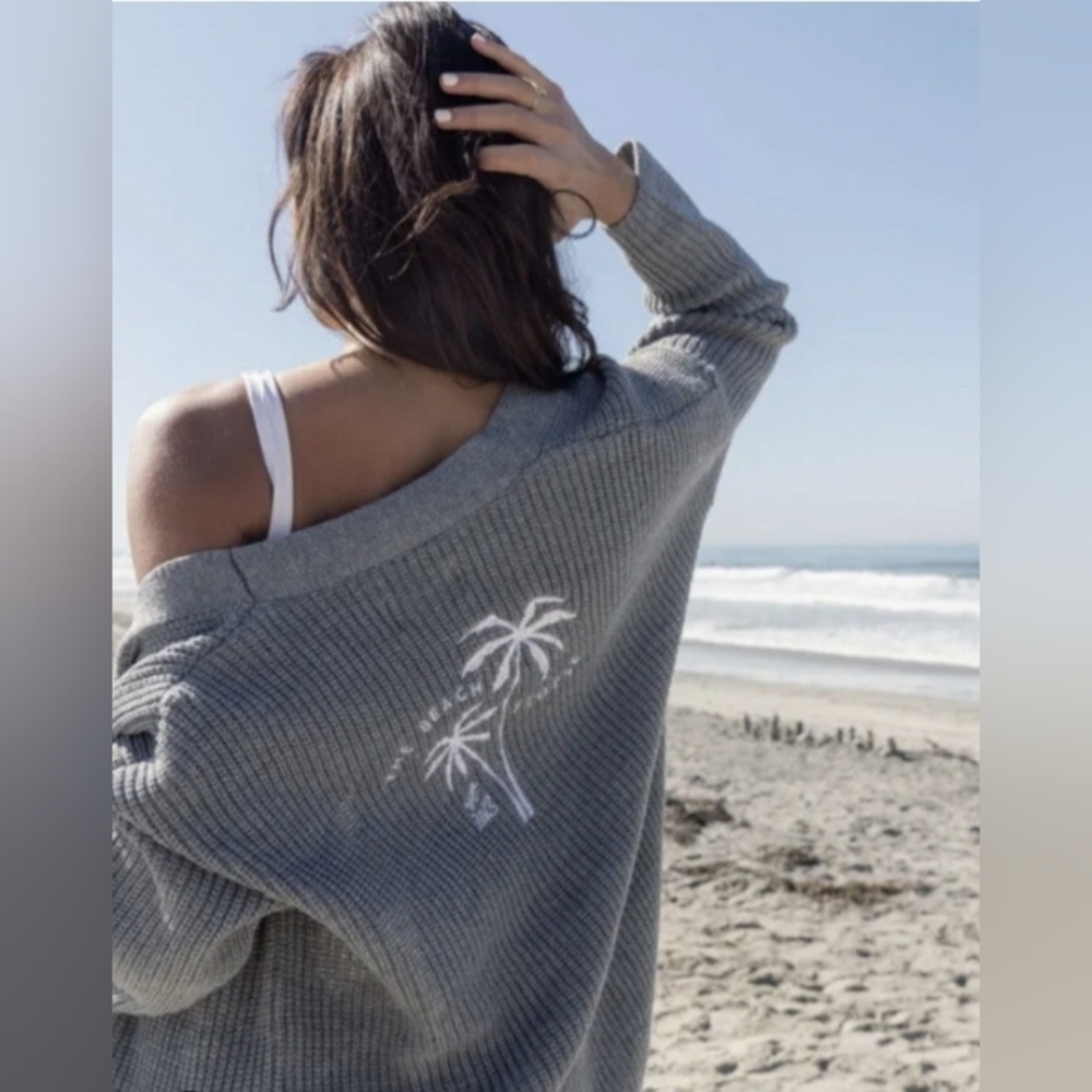 The Beach People Off Shoulder Cardigan~Gray~Size M/L